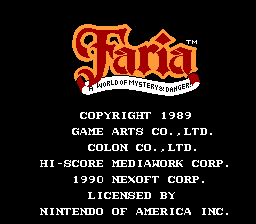 Faria - A World of Mystery & Danger! (USA)